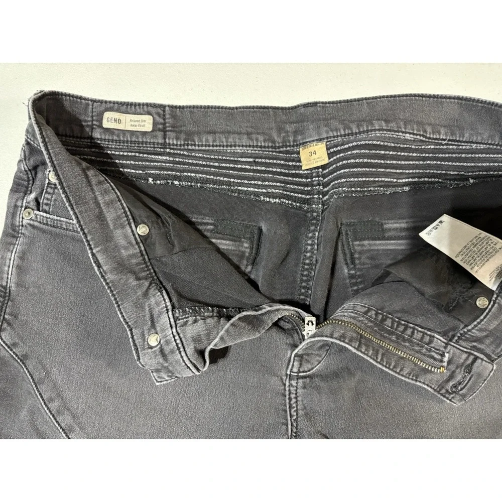 True Religion World‎ Tour Brand Skinny Moto Black Jeans Men's Size 34